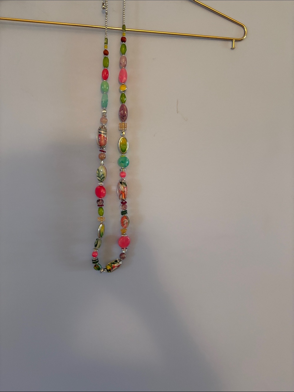 Chico’s Colorful Multicolor Bead Necklace - Pink & Green Women's Necklace